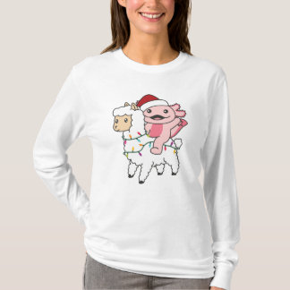 Axolotl Llama Alpaca Christmas Winter Animals T-Shirt