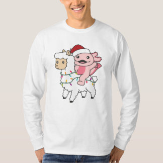 Axolotl Llama Alpaca Christmas Winter Animals T-Shirt