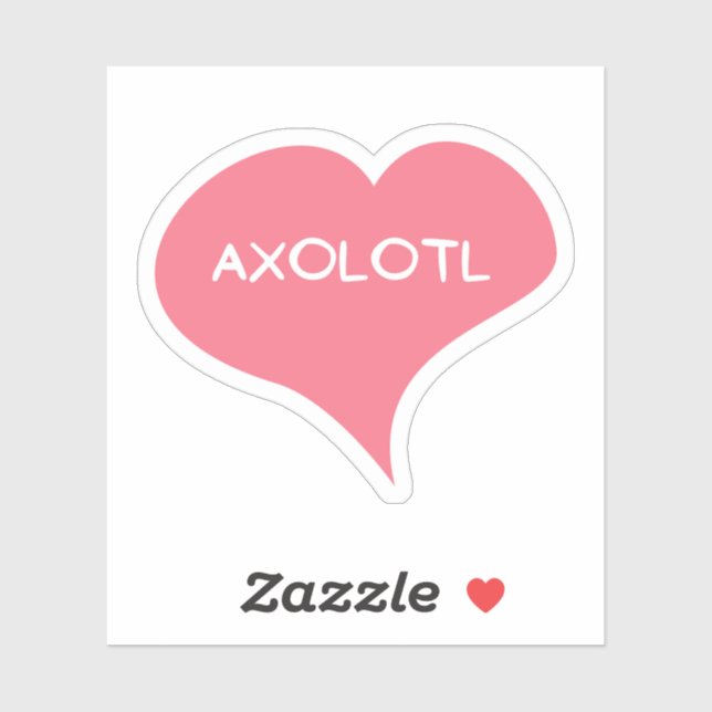 AXOLOTL Love Heart Vinyl Sticker (Sheet)