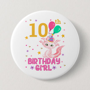 Axolotl Lovers Birthday Girl Salamander Amphibious 7.5 Cm Round Badge
