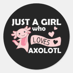 Axolotl Lovers Cute Animals For Girls Classic Roun Round Sticker