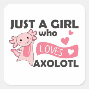 Axolotl Lovers Cute Animals For Girls Square Stick Sticker