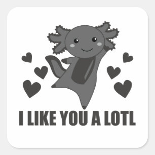 Axolotl Lovers Cute Animals For Kids Pink Square S Sticker