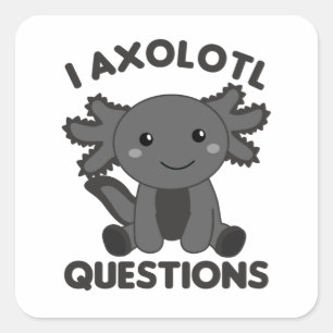 Axolotl Lovers Sweet Animals For Children Pink Squ Square Sticker