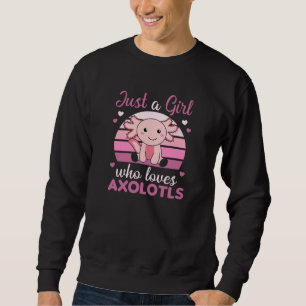 Axolotl Lovers Sweet Animals For Girls Pink Sweatshirt