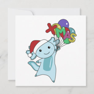 Axolotl Merry Christmas Winter Animals Axolotl Invitation