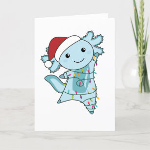 Axolotl Merry Christmas Winter Animals Axolotls Holiday Card