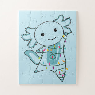 Axolotl Merry Christmas Winter Animals Axolotls Ji Jigsaw Puzzle