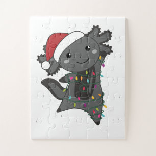 Axolotl Merry Christmas Winter Animals Axolotls Jigsaw Puzzle