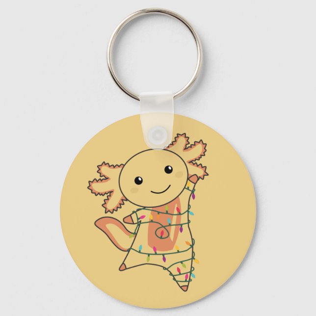 Axolotl Merry Christmas Winter Animals Axolotls Ke Key Ring (Front)