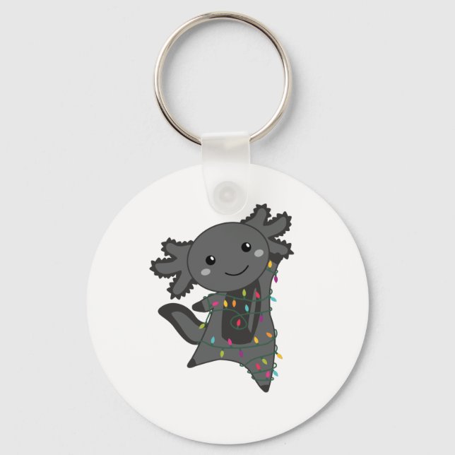 Axolotl Merry Christmas Winter Animals Axolotls Key Ring (Front)