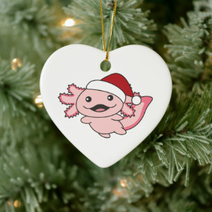 Axolotl Merry Christmas Winter Axolotl Ceramic Tree Decoration