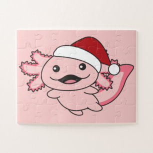 Axolotl Merry Christmas Winter Axolotl Jigsaw Puzz Puzzle