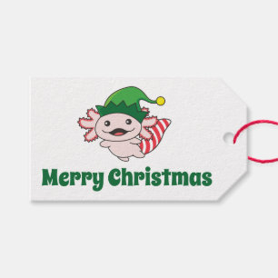 Axolotl Merry Christmas Winter Elf Axolotl Coffee  Gift Tags