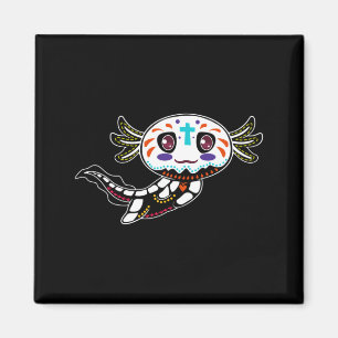 Axolotl Mexican Dia De Los Muertos Day Of The Magnet