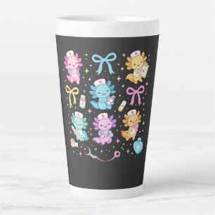 Axolotl Nurse Cute Kawaii Gift for Nurses Latte Mug