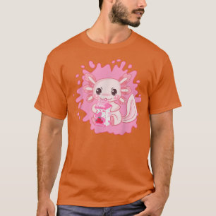 Axolotl Pastel Goth Strawberry Milk Shake Anime Ae T-Shirt