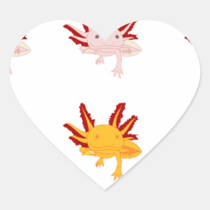 Axolotl pattern heart sticker
