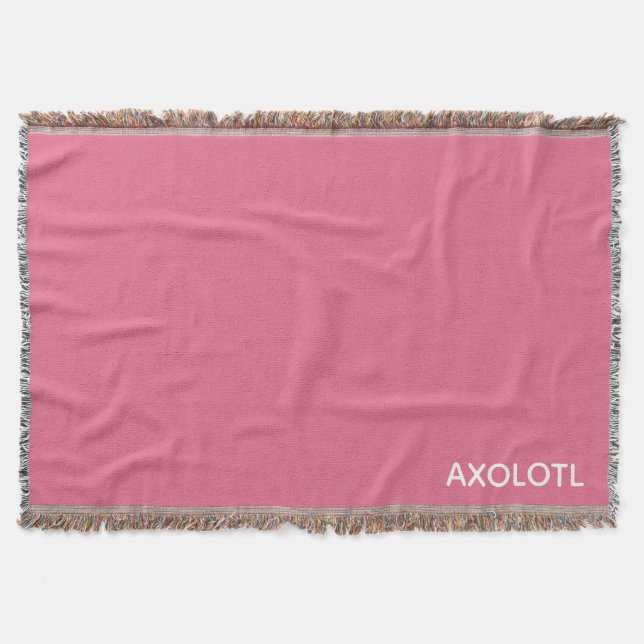 Axolotl pink colour name throw blanket (Front)