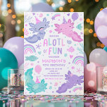 Axolotl Pink Girl Party Alotl Fun Birthday Party Invitation<br><div class="desc">Alotl Fun Collection! A sweet and adorable party theme featuring the loveable aquatic Axoloti. The cute Axolotl birthday collection is a delightful ensemble of whimsy and joy, curated to celebrate special occasions with a charming aquatic touch. Browse our carefully curated matching items designed to complement each other seamlessly. Create a...</div>