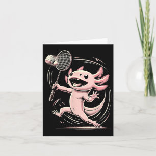 Axolotl Playing Badminton Player Shuttle Sport Card