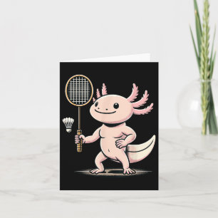 Axolotl Playing Badminton Player Shuttle Sport Card