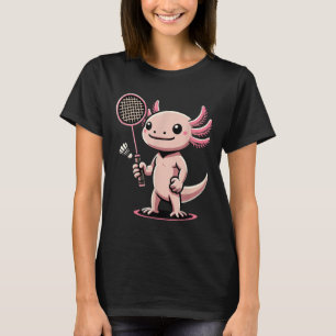 Axolotl Playing Badminton Player Shuttle Sport T-Shirt