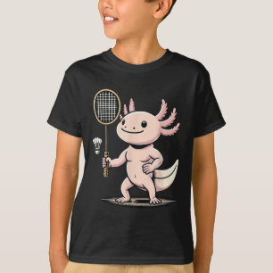 Axolotl Playing Badminton Player Shuttle Sport T-Shirt