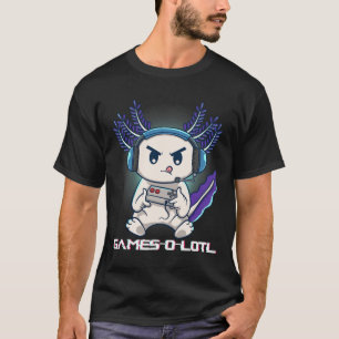 Axolotl Playing Console Video Games Gamesolotl Gam T-Shirt