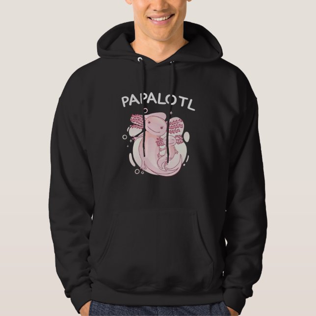 axolotl pregnancy announcement papalotl papa babyl hoodie (Front)