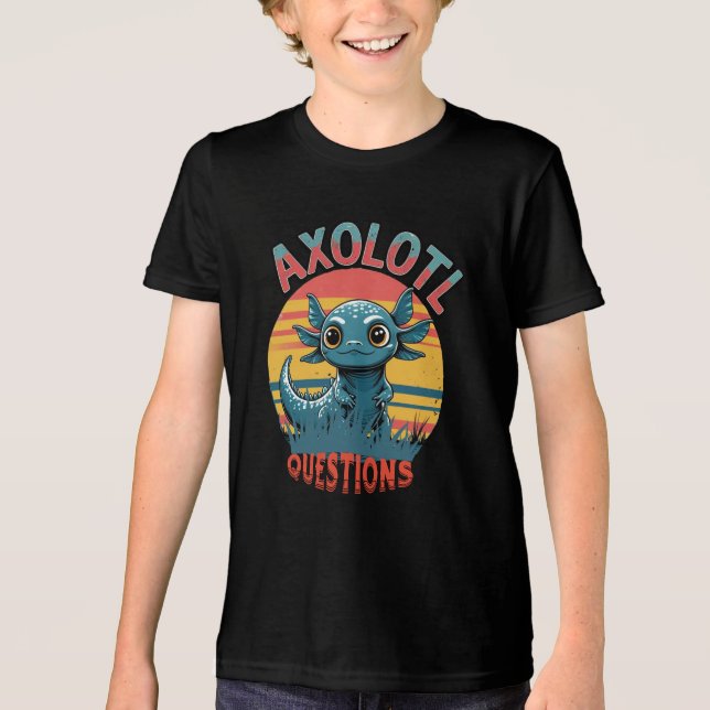 "AXOLOTL QUESTIONS – Retro Graffiti Vibes" Tri-Blend Shirt (Front)