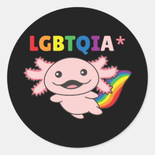 Axolotl - Rainbow Flag LGBT Pride Classic Round St Sticker