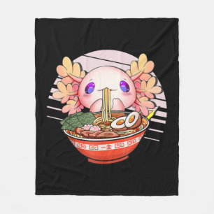 Axolotl Ramen Noodles Japanese Kawaii Anime Otaku  Fleece Blanket