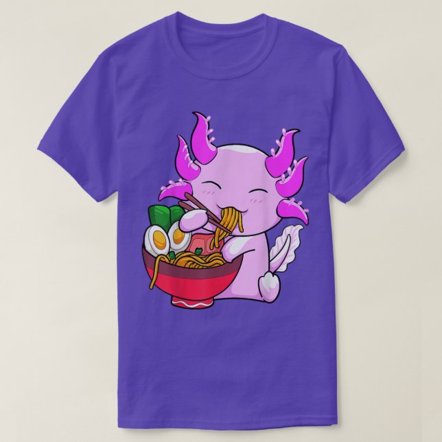 Axolotl Ramen Noodles Japanese Otaku Kawaii Anime  T-Shirt (Design Front)