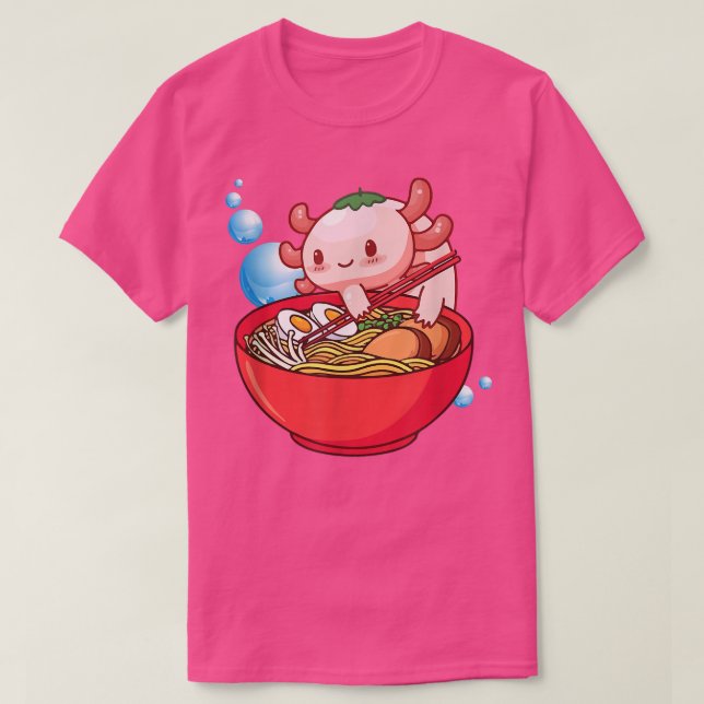 Axolotl Ramen Noodles Kawaii Cute Anime Japanese G T-Shirt (Design Front)