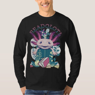 Axolotl Reading Books Readolotl Cute Axolotl Read  T-Shirt