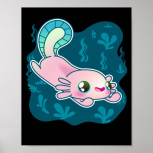 Axolotl Relaxing Relaxolotl Kawaii Poster