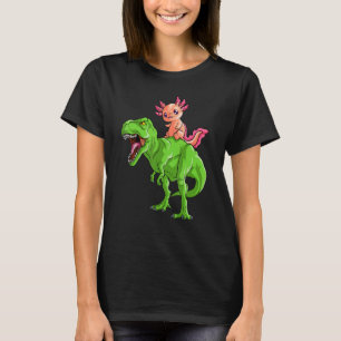 Axolotl Riding Rex Dinosaur Boys Girls Men Women R T-Shirt