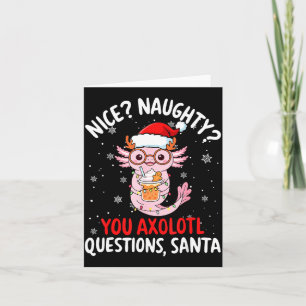 Axolotl Santa Hat Axolotl Questions Christmas Boys Card