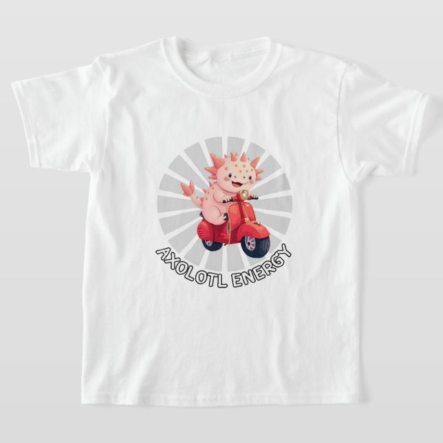 Axolotl scooter T-Shirt (Laydown)