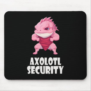 Axolotl Security Funny Muscles Axolotl Cute Hallow Mouse Pad