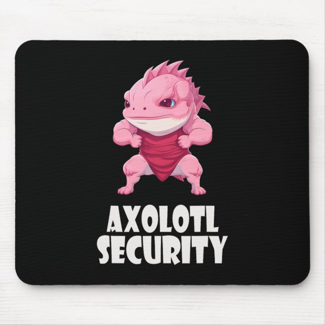 Axolotl Security Funny Muscles Axolotl Cute Hallow Mouse Pad (Front)