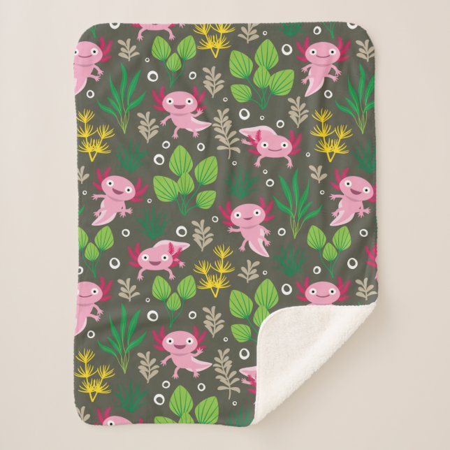 Axolotl Sherpa Blanket (Front)