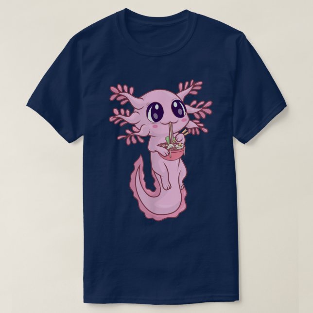 Axolotl Shirt For Women Girls, Kawaii Anime Ramen  (Design Front)