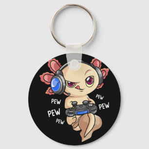 Axolotl Shirt Kids Boys Gamers - Kawaii Video Game Key Ring
