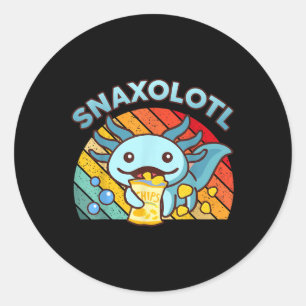 Axolotl-shirt Snaxolotl Cute Axolotl Snacks Funny  Classic Round Sticker
