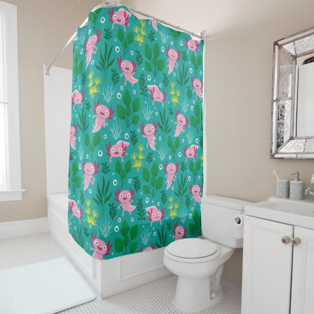 Axolotl Shower Curtain (In Situ)