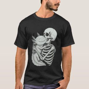 Axolotl Skeleton Hug Halloween Pet Lover T-Shirt