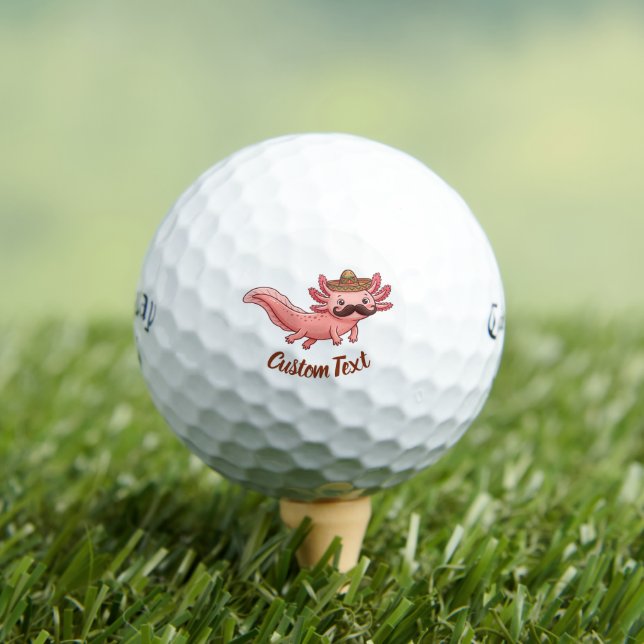 Axolotl Sombrero Golf Balls - Custom Callaway Gift (Insitu Tee)