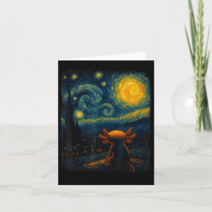 Axolotl Starry Night Van Gogh Art Gifts For Men Wo Card